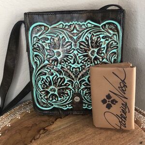 Patricia Nash Granada Crossbody Tooled Turquoise
